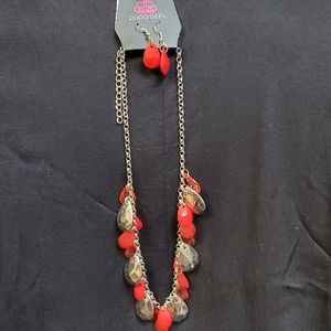 NWT Paparazzi - "Hurricane Season"- Red Silver Necklace